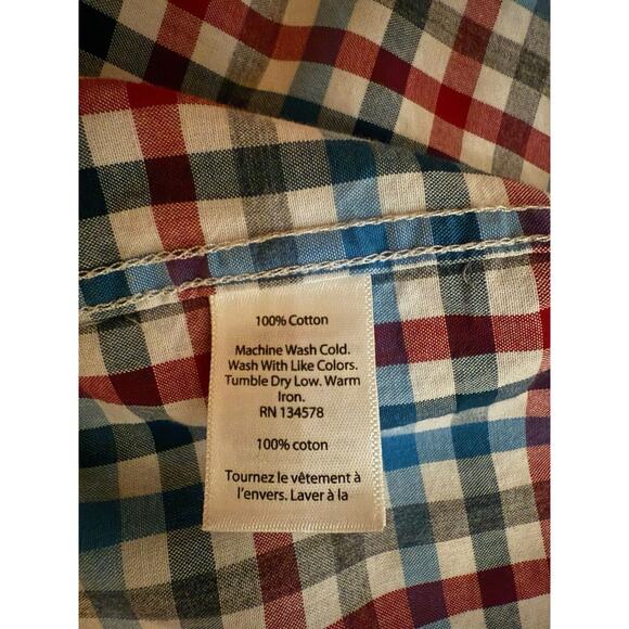 Vineyard Vines Men's Slim fit Button up Murray Shirt in Blue Red check Sz Medium - Picture 5 of 7